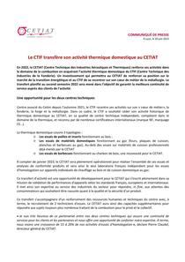 CP CETIAT du 20 juin 2022